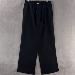Sandro Wide Leg Trousers Mens Size 36x32 EU 46 Black Elastic Waist Relaxed Fit